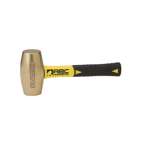 Abc Hammers Brass Hammer With 14-Inch Fiberglass Handle, 5-Pound ABC5BF